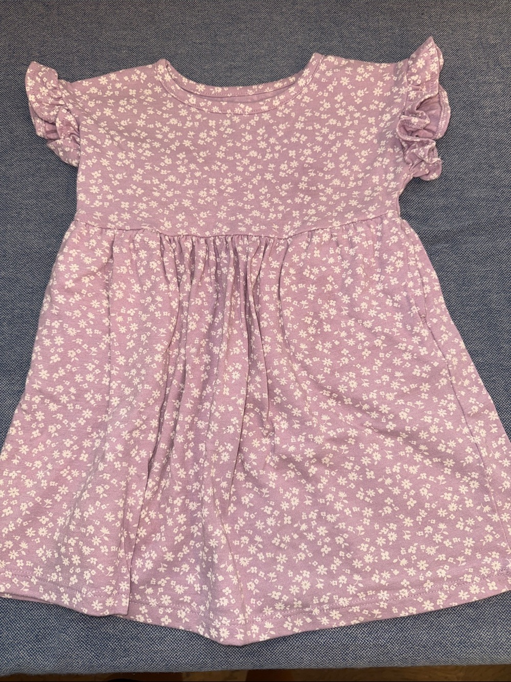 Cat & Jack Lilac Floral Ruffle Sleeve Dress